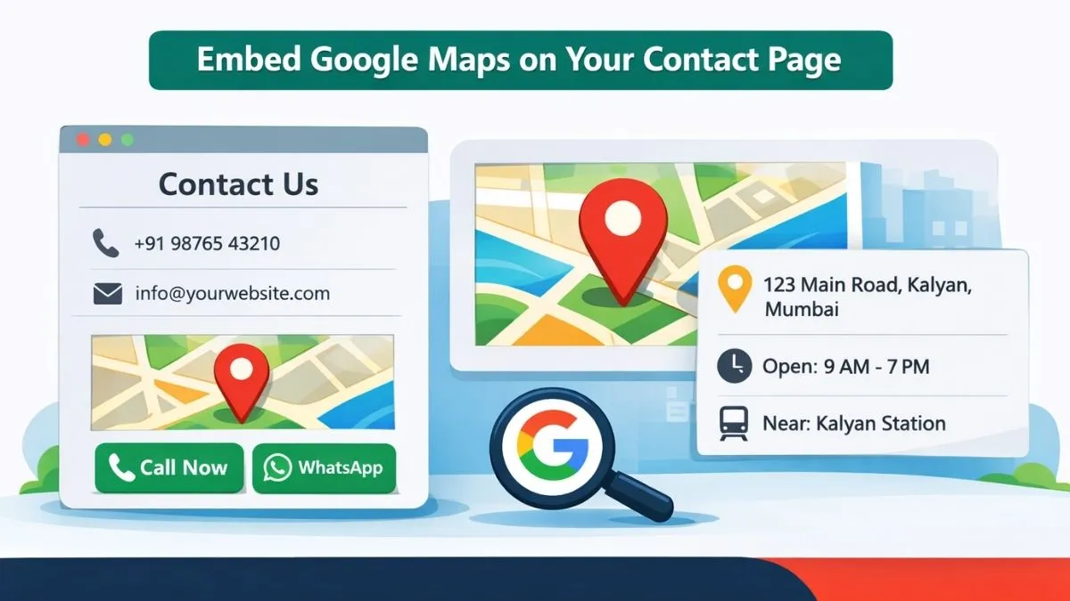 Google Maps embed on business contact page